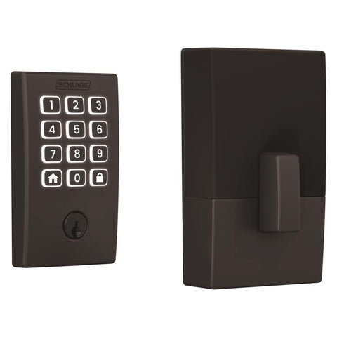Schlage Arrive Matte Black Steel Wi-Fi Deadbolt with Century Trim