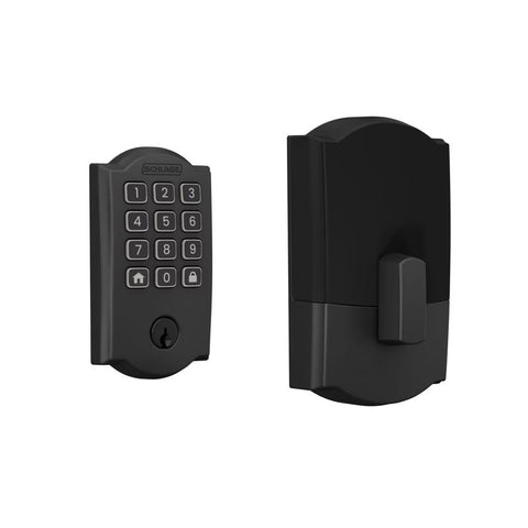 Schlage Arrive Matte Black Steel Wi-Fi Deadbolt with Camelot Trim