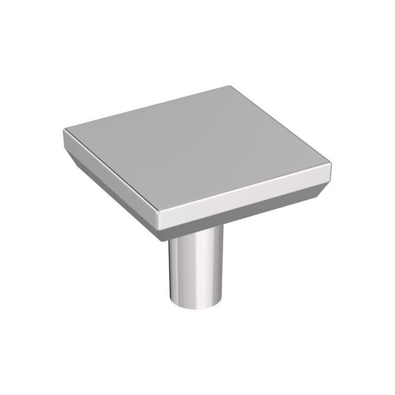 Amerock Chamfered Edge Contemporary  Square Cabinet Knob 1 in. Polished Chrome 1 pk