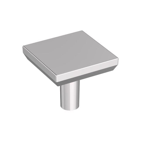 Amerock Chamfered Edge Contemporary  Square Cabinet Knob 1 in. Polished Chrome 1 pk