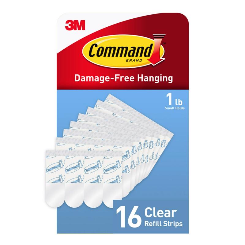 3M Command Small Plastic Refill Strips 2.12 in. L 16 pk (Pack of 6)
