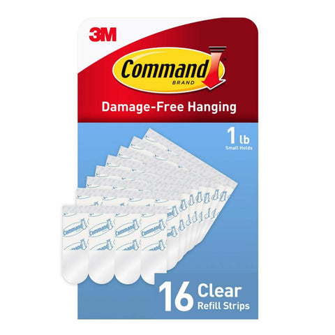3M Command Small Plastic Refill Strips 2.12 in. L 16 pk (Pack of 6)