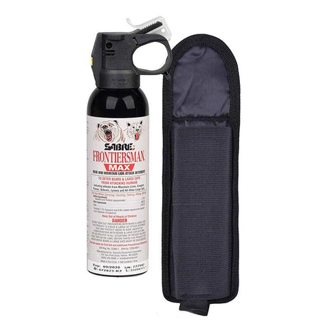 Sabre Frontiersman Max Black Nylon Bear and Mountain Lion Spray W/Belt Holster