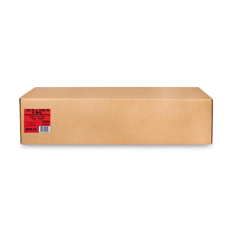 Film-Gard Plastic Sheeting 6 mil X 32 ft. W X 100 ft. L Polyethylene Black 1 pk