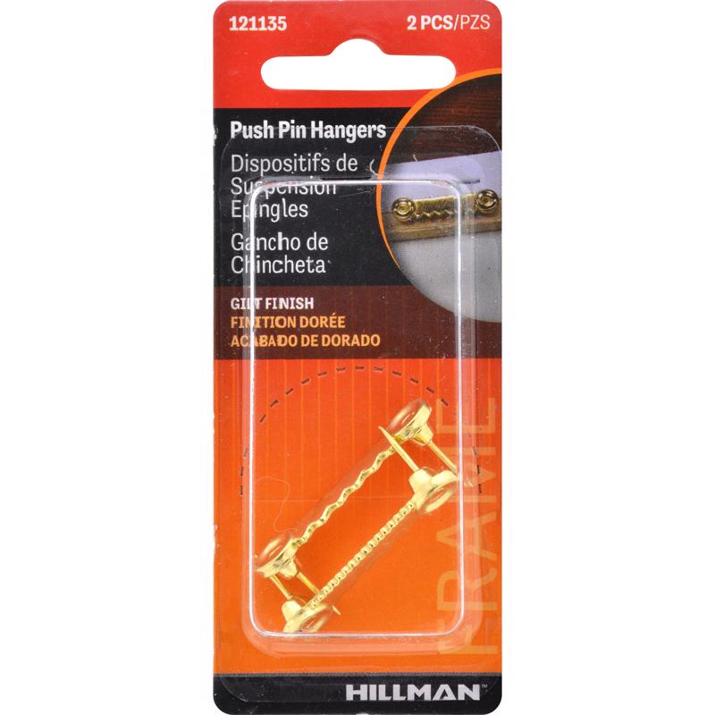 HILLMAN Gilt Sawtooth Picture Hanger 2 pk (Pack of 10)
