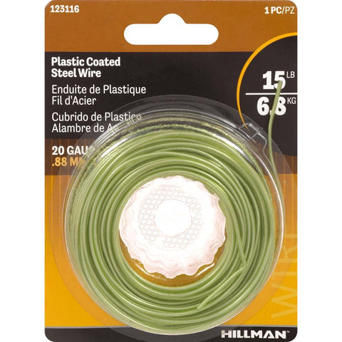 Hillman 75 ft. L Plastic 20 Ga. Hobby Wire (Pack of 6)
