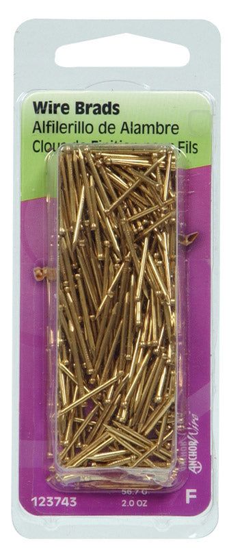 HILLMAN 18 Ga. X 3/4 in. L Brass Brad Nails 1 pk 2 oz (Pack of 6)