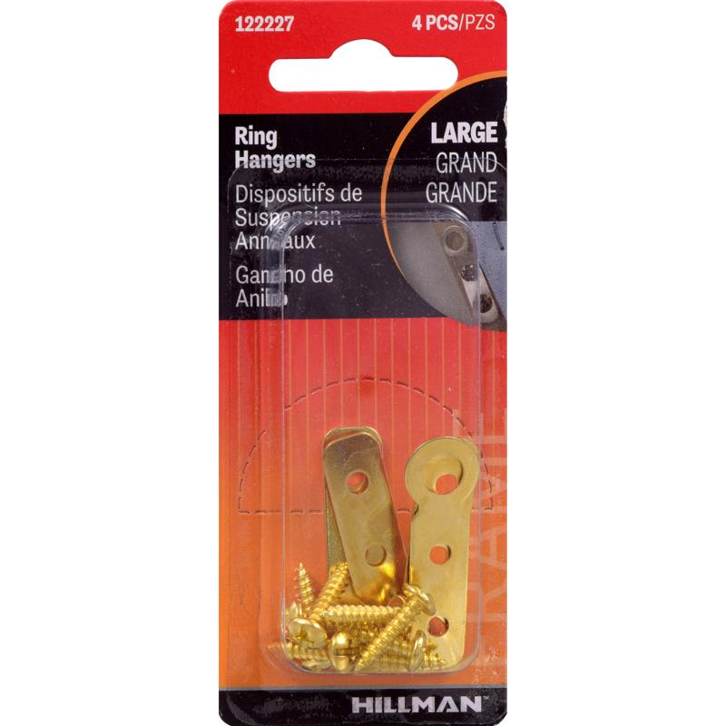 HILLMAN Steel-Plated Large Ring Hanger 4 pk (Pack of 10)