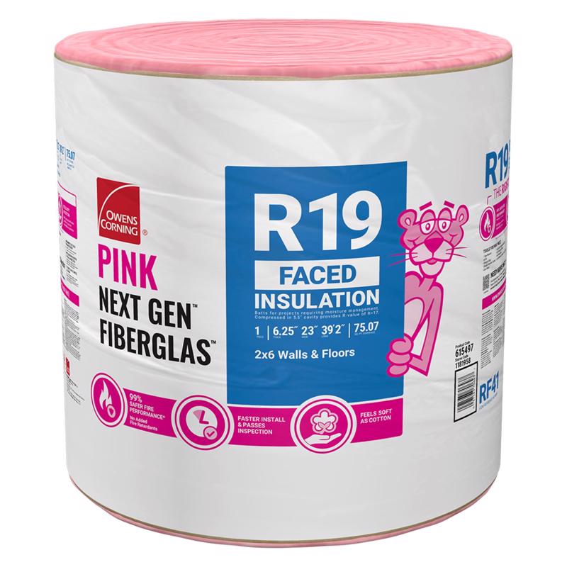 Owens Corning 23 in. W X 470 in. L X 6.25 in. 19 Kraft Faced Fiberglass Insulation Roll 75.07 sq ft