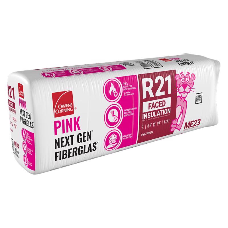 Owens Corning 15 in. W X 93 in. L X 5.5 in. 21 Kraft Faced Fiberglass Insulation Batt 67.81 sq ft