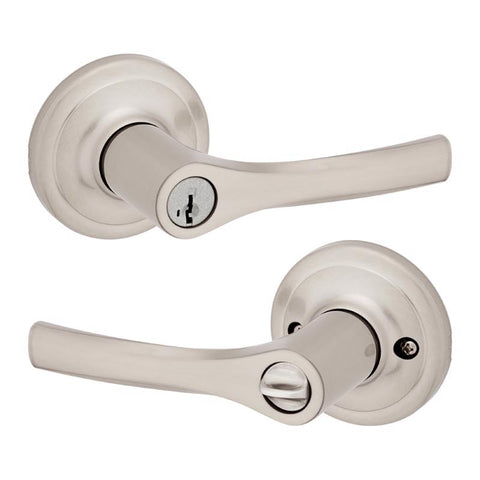 Kwikset Henley SmartKey Security Contemporary Satin Nickel Entry Lockset KW1 1-3/4 in.