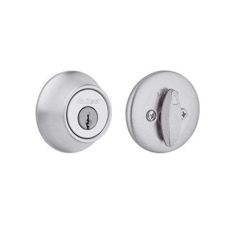 Kwikset Satin Chrome Metal Single Cylinder Deadbolt