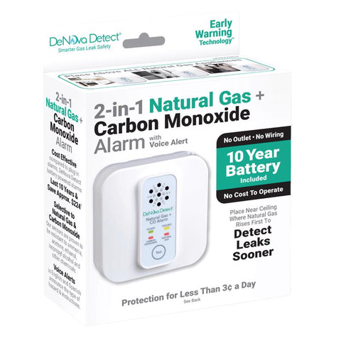 DeNova Detect Battery-Powered MEMS Gas and Carbon Monoxide Alarm