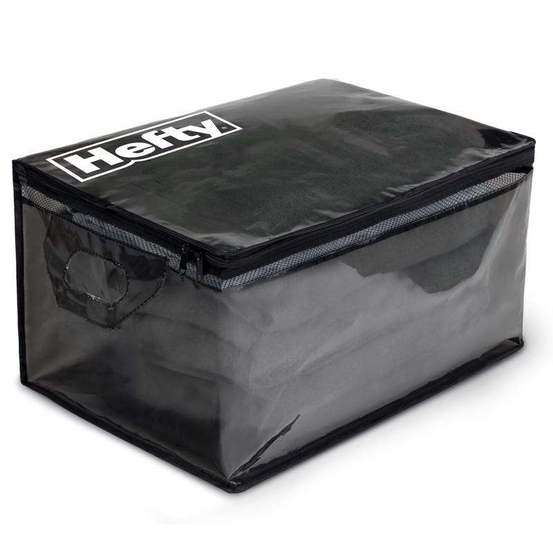 Hefty Large Black/Clear Flexible Tote w/Handle Stackable (Pack of 4)