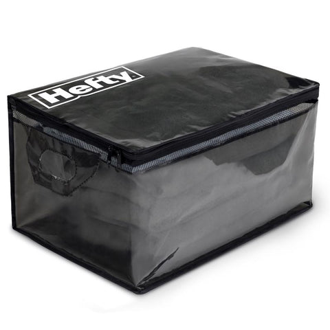 Hefty Large Black/Clear Flexible Tote w/Handle Stackable (Pack of 4)
