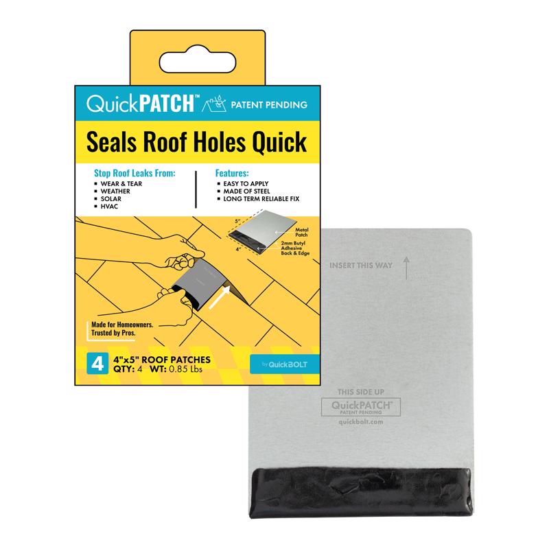 Quickscrews QuickPATCH 4 in. W X 5 in. L Galvanized Steel Self-Adhesive Roof Repair Silver
