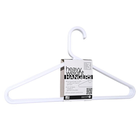 ClosetSelect Plastic White Heavy Duty Clothes Hangers 3 pk