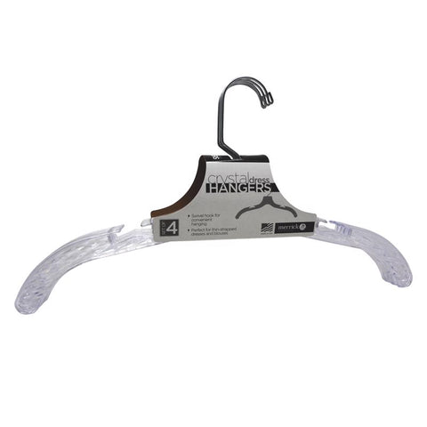 ClosetSelect Cyrstal Clear Dress Hanger 4 pk