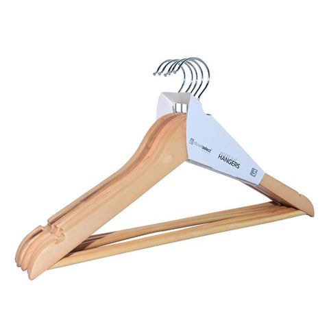 ClosetSelect Wood Brown Suit Hanger 5 pk (Pack of 6)