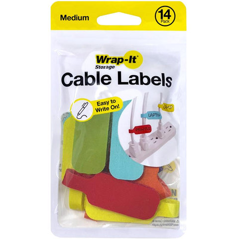 Wrap-It Assorted Polyethylene Cable Labels (Pack of 6)