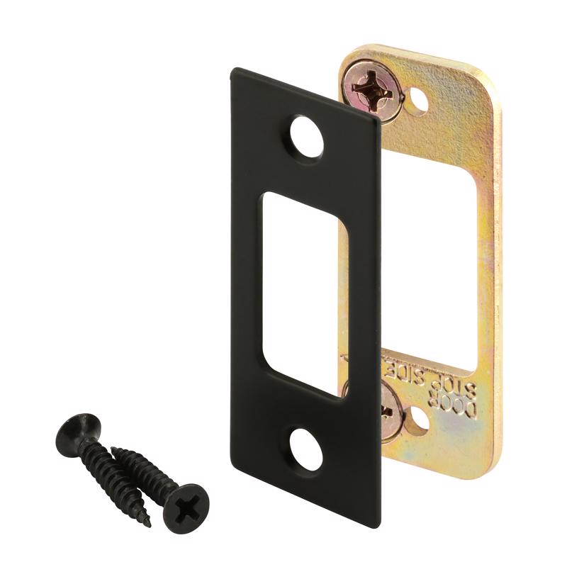 Prime-Line 2.75 in. H X 1.13 in. L Black Steel Deadbolt Strike