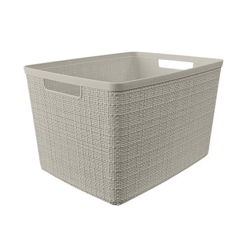 Curver Large 18 L Beige Woven Basket 9.1 in. H X 14.2 in. W X 11 in. D Stackable (Pack of 2)