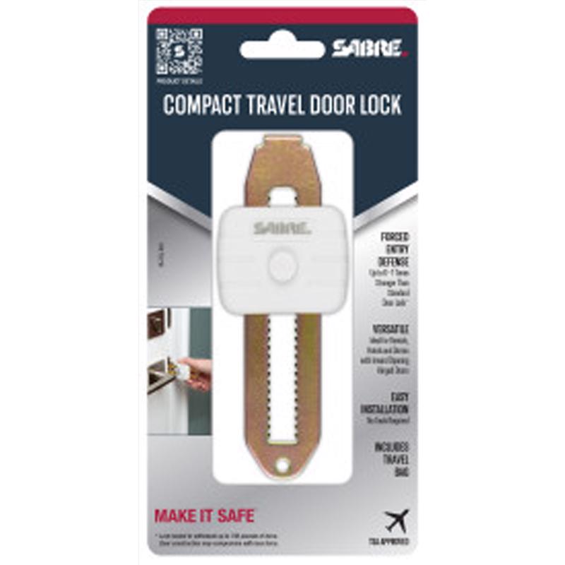 Sabre White Multi-Material Travel Door Lock