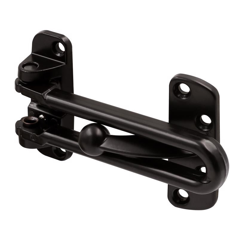 Prime-Line 2.5 in. H X 3.88 in. L Black Metal Door Guard (Pack of 6)
