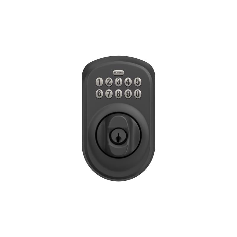 Schlage Matte Black Metal Electronic Deadbolt (Pack of 2)