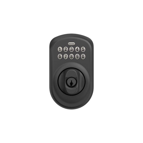 Schlage Matte Black Metal Electronic Deadbolt (Pack of 2)