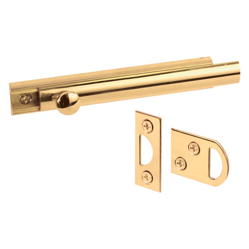 Prime-Line Solid Brass Surface Bolt (Pack of 6)