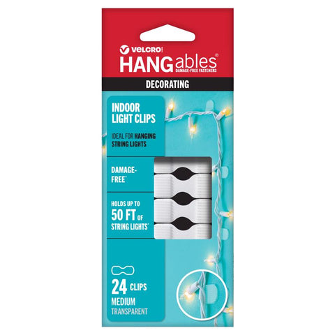 VELCRO Brand HANGables Medium Plastic Light Clips 24 pk (Pack of 6)