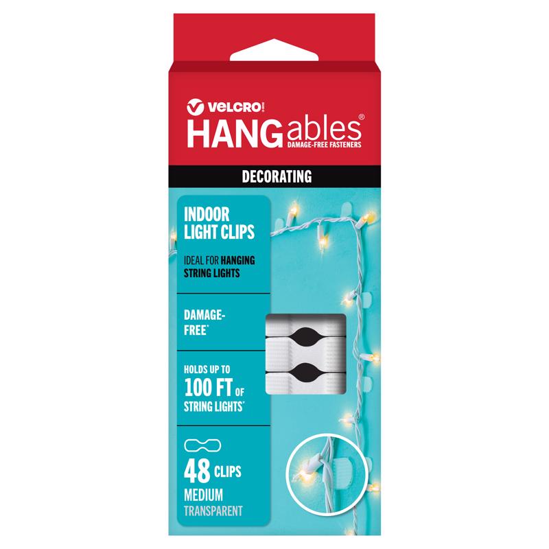 VELCRO Brand HANGables Medium Plastic Light Clips 48 pk (Pack of 6)