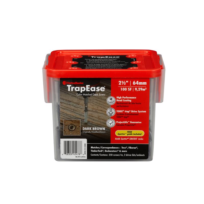 FastenMaster TrapEase No. 8 each X 2-1/2 in. L Dark Brown Torx Ttap Button Head Composite Deck Screw (Pack of 8)