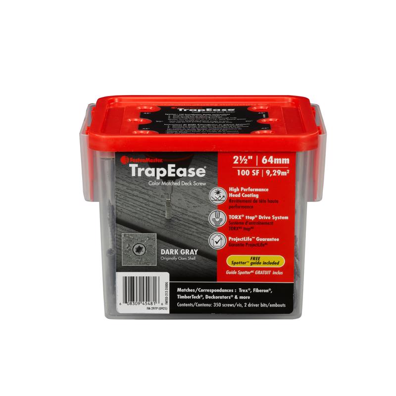 FastenMaster TrapEase No. 8 each X 2-1/2 in. L Dark Gray Torx Ttap Button Head Composite Deck Screws (Pack of 8)