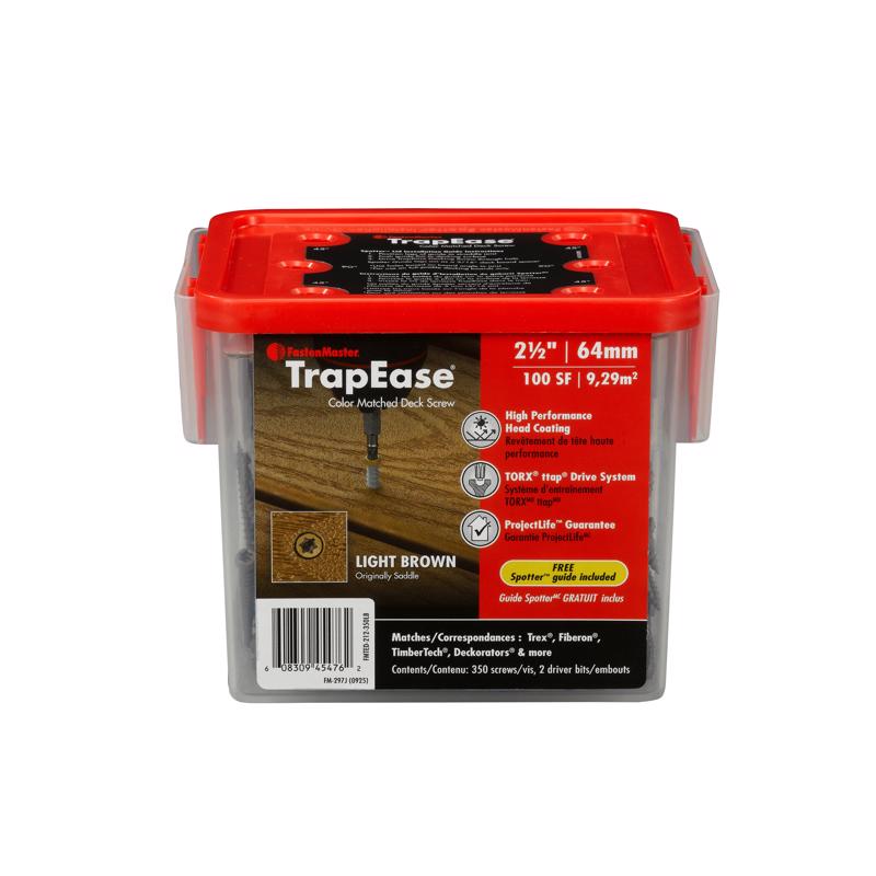 FastenMaster TrapEase No. 8 each X 2-1/2 in. L Brown Torx Ttap Button Head Composite Deck Screws 5 l (Pack of 8)
