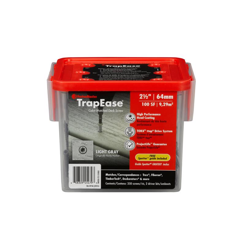 FastenMaster TrapEase No. 8 each X 2-1/2 in. L Gray Torx Ttap Button Head Composite Deck Screws 5 lb (Pack of 8)