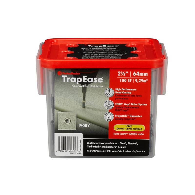 FastenMaster TrapEase No. 8 each X 2-1/2 in. L Warm Gray Torx Ttap Button Head Composite Deck Screws (Pack of 8)