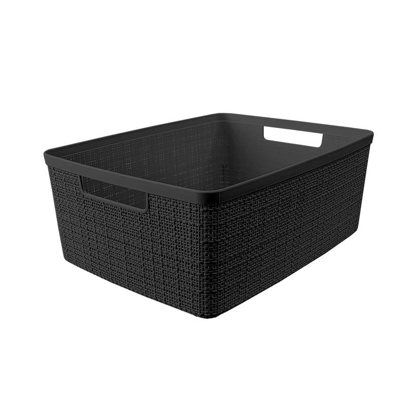 Curver Medium 12 L Black Woven Basket 5.7 in. H X 10.7 in. W X 13.9 in. D (Pack of 3)