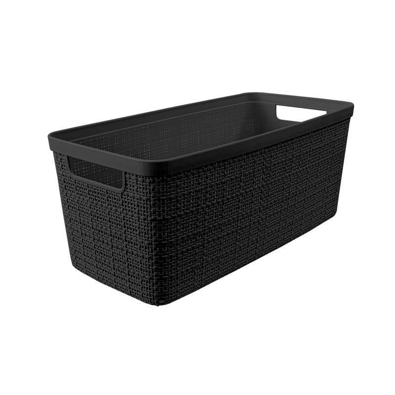 Curver Slim 6.8 L Black Woven Basket 5.7 in. H X 6.7 in. W X 13.6 in. D (Pack of 4)