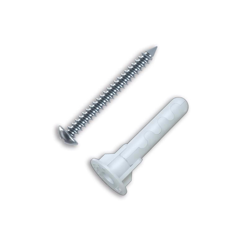 Anclajes de plástico de cabeza plana para paneles de yeso Toggler, 5/16 pulg. de diámetro x 1-5/8 pulg. de largo, 6 piezas