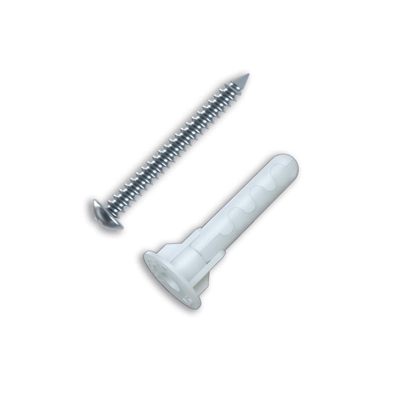 Anclajes de plástico de cabeza plana para paneles de yeso Toggler, 5/16 pulg. de diámetro x 1-5/8 pulg. de largo, 20 pzas.