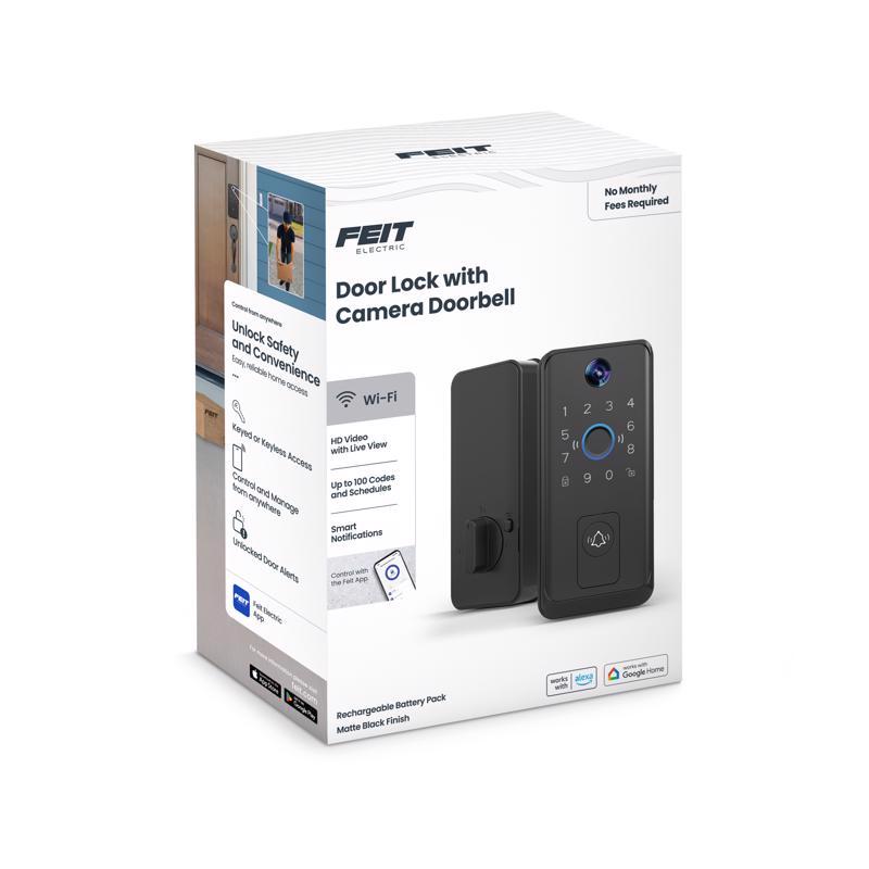 Feit Matte Black Metal Bluetooth Keypad Entry Smart Lock