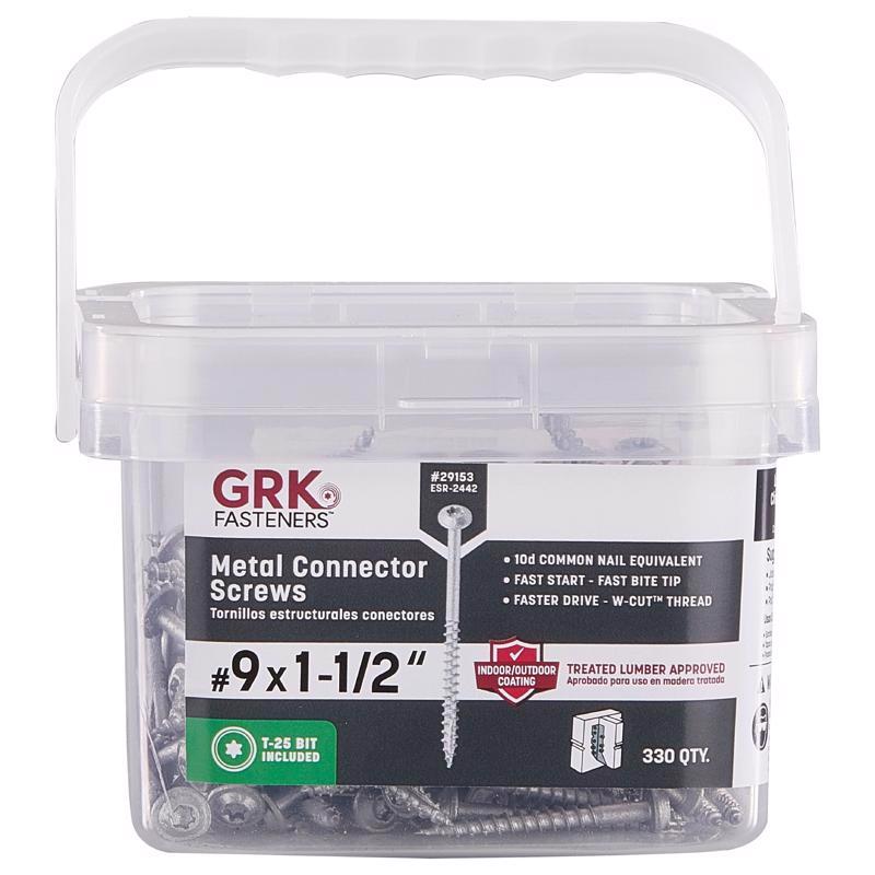 GRK Fasteners No. 9 in. X 1-1/2 in. L Star Washer Head W-Cut Connector Screws (Pack of 3)