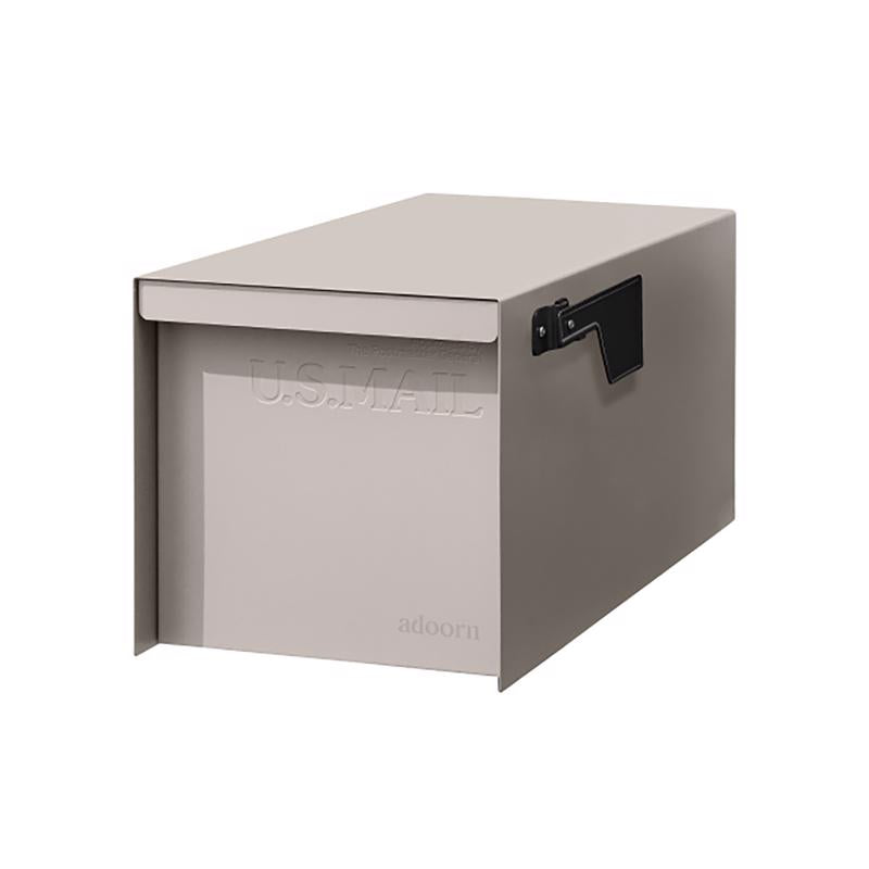 Adoorn No Lock Galvanized Steel Post Mount Sand Stone Mailbox