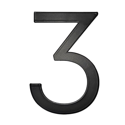 Adoorn Mailbox Address Number 4 in. Black Aluminum Self-Adhesive Number 3 1 pc (Pack of 4)