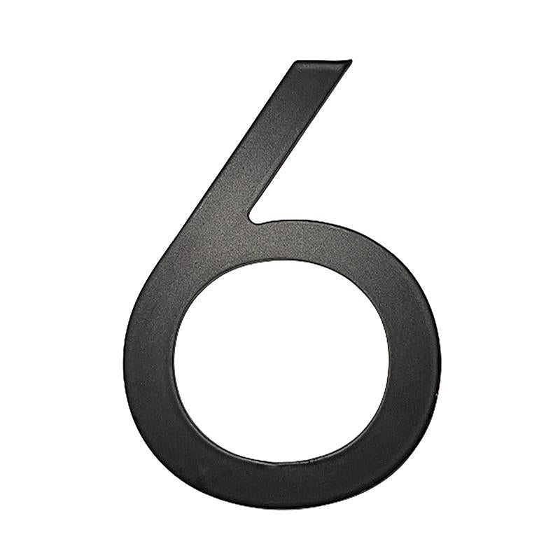 Adoorn Mailbox Address Number 4 in. Black Aluminum Self-Adhesive Number 6 1 pc (Pack of 4)