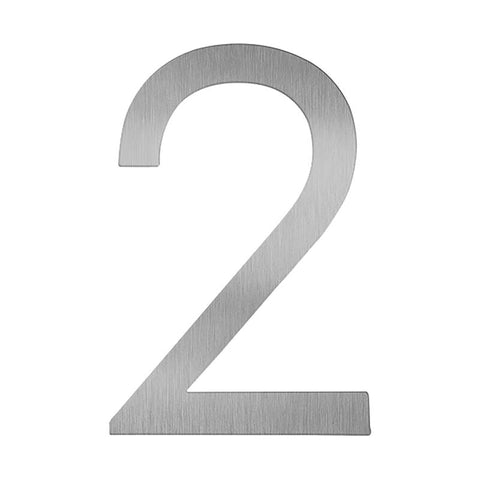 Adoorn 4 in. Silver Aluminum Self-Adhesive Mailbox Number 2 1 pc (Pack of 4)