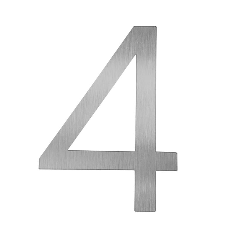 Adoorn 4 in. Silver Aluminum Self-Adhesive Mailbox Number 4 1 pc (Pack of 4)
