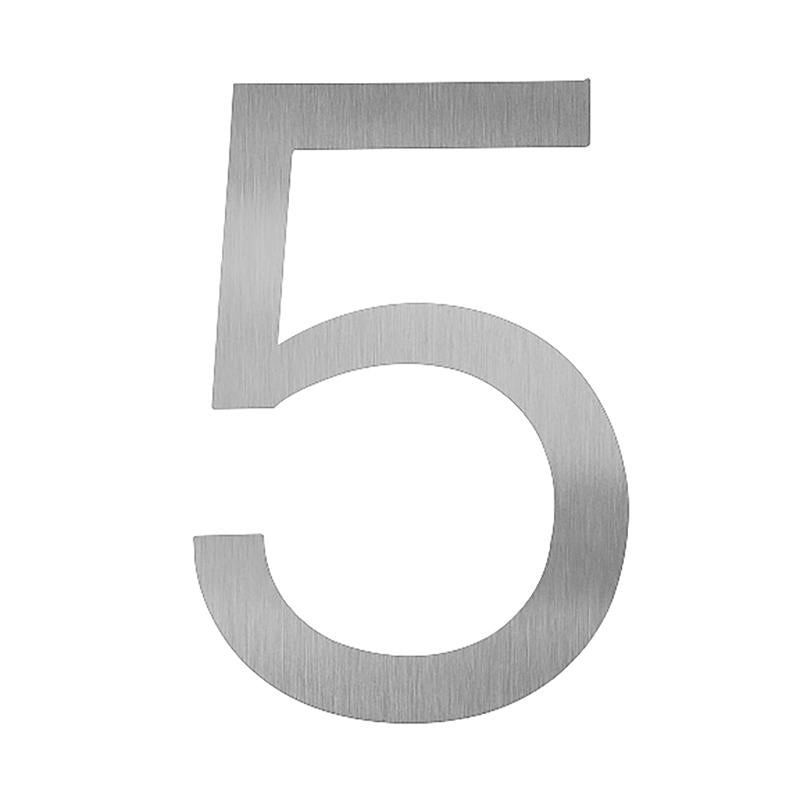 Adoorn 4 in. Silver Aluminum Self-Adhesive Mailbox Number 5 1 pc (Pack of 4)